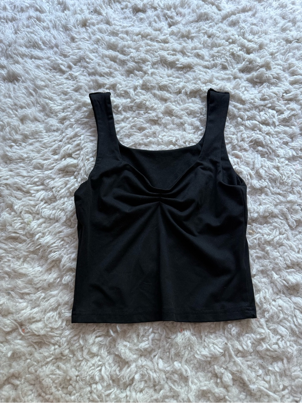 Black Tank Top with Twist Detail